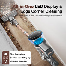 Load image into Gallery viewer, INSE 32Kpa Cordless Vacuum Cleaner with Brushless Motor, 6 in 1 Stick Vacuum Lightweight for Hard Floor Carpet Pet Hair, S7P Gold