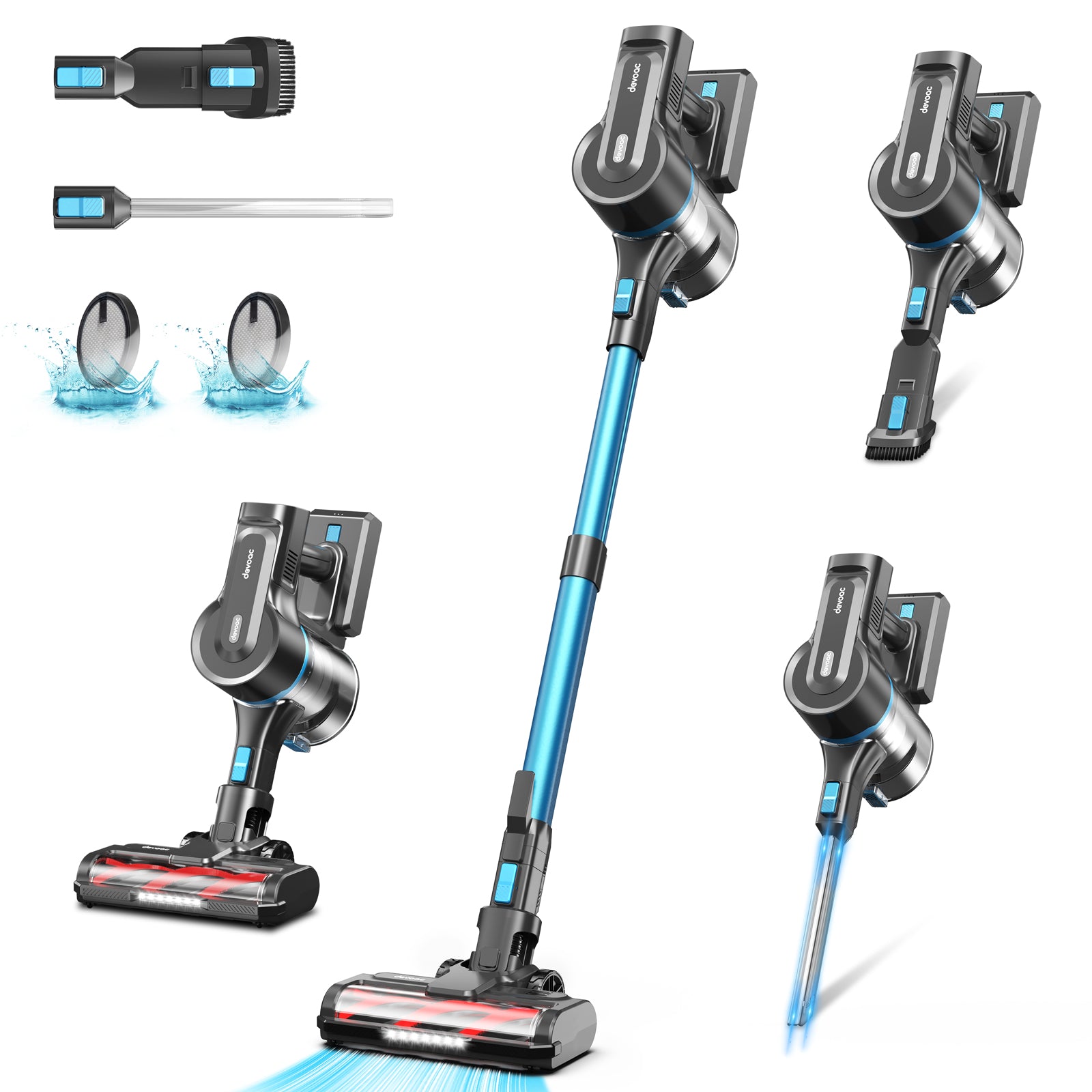 DEVOAC N300 Cordless Stick Vacuum Cleaner - 6-in-1, 40 Min Runtime, 2200mAh, Lightweight For Pet Hair & Hard Floors - View #6