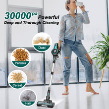 Load image into Gallery viewer, INSE Cordless Vacuum Cleaner, 28kPa Stick Vacuum up to 45min Runtime, 8-in-1 Lightweight Rechargeable Vacuum for Carpet Hardwood Floor Pet Hair Green