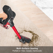 Load image into Gallery viewer, Cordless Stick Vacuum Cleaner, 28Kpa 2500mAh Rechargeable Battery Vacuum, 8-in-1 Handheld Lightweight Hardwood Floor Carpet Vacuum for Pet Hair, Up to 60min Runtime Red, V20