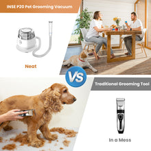 Load image into Gallery viewer, INSE Pet Grooming Kit & Dog Hair Vacuum, Dog Grooming Kit Suction 99% Pet Hair, Large Dust Cup Pet Hair Vacuum with Clipper for Dogs, 5 Pet Grooming Tools for Shedding Pet Hair