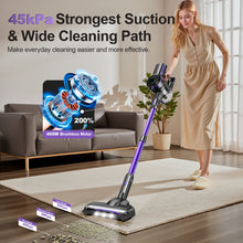 Load image into Gallery viewer, INSE 45kPa Cordless Vacuum Cleaner with Brushless Motor, 6 in 1 Stick Vacuum Lightweight for Hard Floor Carpet Pet Hair, S7P Purple