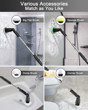 Load image into Gallery viewer, TASVAC Electric Spin Scrubber, Cordless Cleaning Brush with 5 Replaceable Heads, Power Shower Scrubber for Bathroom Tile Floor Kitchen