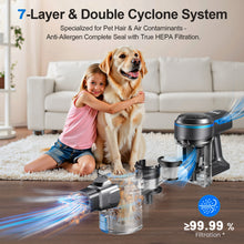 Load image into Gallery viewer, INSE 45kPa Cordless Vacuum Cleaner with Brushless Motor, 6 in 1 Stick Vacuum Lightweight for Hard Floor Carpet Pet Hair, S7P Blue