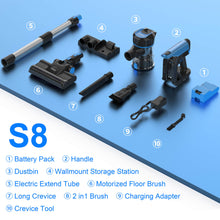Load image into Gallery viewer, TASVAC S8 Cordless Vacuum Cleaner - Blue