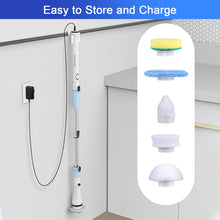 Load image into Gallery viewer, TASVAC Electric Spin Scrubber, Cordless Cleaning Brush with 5 Replaceable Heads, Powerful Shower Scrubber for Bathroom Tile Floor Kitchen
