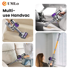 Load image into Gallery viewer, UMLo Cordless Vacuum Cleaner, 300W 30Kpa Stick Vacuum with LED Display, 8 in 1 Rechargeable Cordless Vacuum Max 55Min Runtime, Free-Standing, Perfect for Home Carpet Hard Floor Pet Hair Purple
