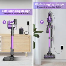 Load image into Gallery viewer, Poweart Cordless Vacuum Cleaner, 30Kpa Powerful Stick Vacuum up to 45 mins Runtime, 8 in 1 Vacuum for Hardfloors Pet Hair Home
