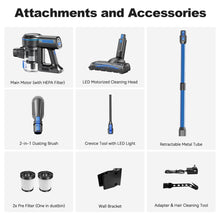 Load image into Gallery viewer, INSE 45kPa Cordless Vacuum Cleaner with Brushless Motor, 6 in 1 Stick Vacuum Lightweight for Hard Floor Carpet Pet Hair, S7P Blue
