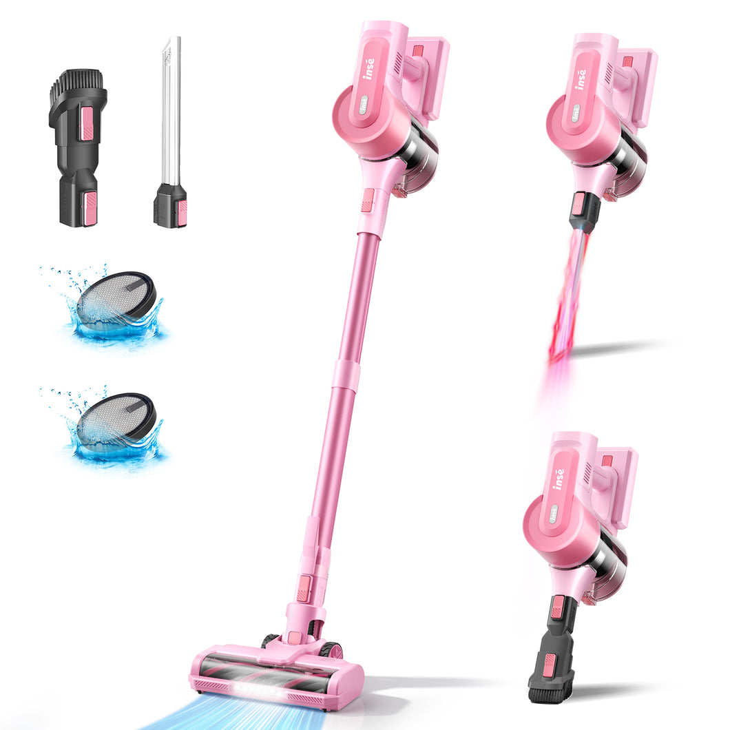 INSE Cordless Vacuum Cleaner,6 in 1 Powerful Suction Stick Vacuum Cleaners for Home Hardfloor Carpet Pet Hai,S11 Pro