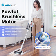 Load image into Gallery viewer, INSE Vacuum Cleaner, 30000Pa Cordless Stick Vacuum for Carpet Hardfloors Pet Hair, V120
