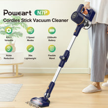 Load image into Gallery viewer, Poweart Cordless Vacuum Cleaner, 6-in-1 Multifunction Vacuum, Quiet Stick Vacuum Cleaners for Home Pet Hair
