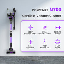 Load image into Gallery viewer, Poweart Cordless Vacuum Cleaners for Home, 30Kpa Powerful Vacuum Cleaner, 60 Mins Runtime, 8 in 1 Stick Vacuum Cleaner
