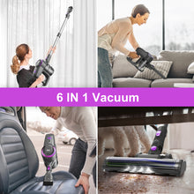 Load image into Gallery viewer, INSE Cordless Vacuum Cleaner, 6-in-1 Stick Vacuum 20kPa Lightweight for Hard Floor Carpet Pet Hair N370 Purple
