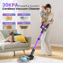 Load image into Gallery viewer, Poweart Cordless Vacuum Cleaner, 30Kpa Powerful Stick Vacuum up to 45 mins Runtime, 8 in 1 Vacuum for Hardfloors Pet Hair Home
