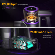 Load image into Gallery viewer, Poweart Cordless Vacuum Cleaners for Home, 30Kpa Powerful Vacuum Cleaner, 60 Mins Runtime, 8 in 1 Stick Vacuum Cleaner

