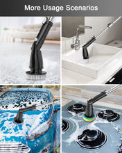 Load image into Gallery viewer, TASVAC Electric Spin Scrubber, Cordless Cleaning Brush with 5 Replaceable Heads, Power Shower Scrubber for Bathroom Tile Floor Kitchen
