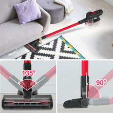 Load image into Gallery viewer, Cordless Stick Vacuum Cleaner, 28Kpa 2500mAh Rechargeable Battery Vacuum, 8-in-1 Handheld Lightweight Hardwood Floor Carpet Vacuum for Pet Hair, Up to 60min Runtime Red, V20
